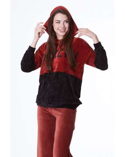 KAPÜŞONLU KADİFE SWEAT